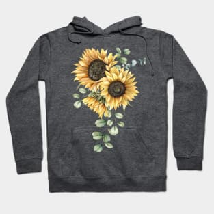 Sunflowers and Eucalyptus Isolated Hoodie